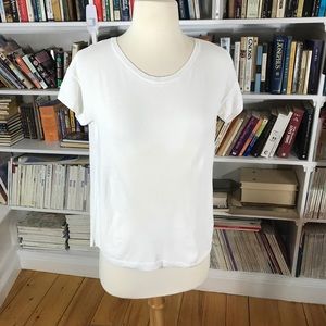 TALBOTS White Knit Boxy Tee Shirt